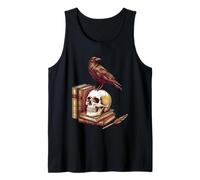 Semper Discens Dark Academia Skull Books Vintage Etching Tank Top