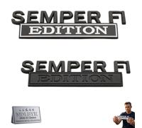 Semper FI Edition Car Emblem Metal Badge Veteran Military Metal Side Emblem Sticker Universal Auto Decal for Fender Tailgate Bumper Compatible with Cars Trucks SUV Exterior Accessories(Mix2f)