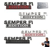 Semper FI Edition Car Emblem Metal Badge Veteran Military Metal Side Emblem Sticker Universal Auto Decal for Fender Tailgate Bumper Compatible with Cars Trucks SUV Exterior Accessories(Mix5)