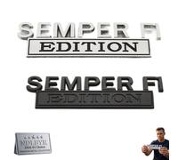 Semper FI Edition Car Emblem Metal Badge Veteran Military Metal Side Emblem Sticker Universal Auto Decal for Fender Tailgate Bumper Compatible with Cars Trucks SUV Exterior Accessories(Mix2l)