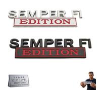 Semper FI Edition Car Emblem Metal Badge Veteran Military Metal Side Emblem Sticker Universal Auto Decal for Fender Tailgate Bumper Compatible with Cars Trucks SUV Exterior Accessories(Mix2b)