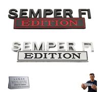 Semper FI Edition Car Emblem Metal Badge Veteran Military Metal Side Emblem Sticker Universal Auto Decal for Fender Tailgate Bumper Compatible with Cars Trucks SUV Exterior Accessories(Mix2i)