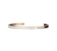 Semper.L Tri-Color Enamel Cuff Bangle Bracelet - Adjustable Oval Shape, Unisex Jewelry for Women and Men, Stainless Steel Polished Finish, Beautiful Jewelry Gift Box (Mondrian BR - Rose Gold