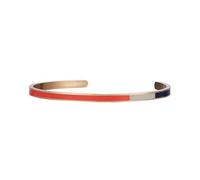 Semper.L Tri-Color Enamel Cuff Bangle Bracelet - Adjustable Oval Shape, Unisex Jewelry for Women and Men, Stainless Steel Polished Finish, Beautiful Jewelry Gift Box (Mondrian BR - Rose Gold