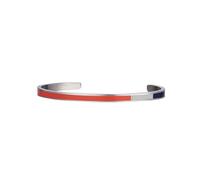 Semper.L Tri-Color Enamel Cuff Bangle Bracelet - Adjustable Oval Shape, Unisex Jewelry for Women and Men, Stainless Steel Polished Finish, Beautiful Jewelry Gift Box (Mondrian BR) (Orange-Gray-Blue,S)