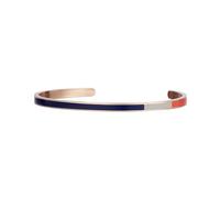 Semper.L Tri-Color Enamel Cuff Bangle Bracelet - Adjustable Oval Shape, Unisex Jewelry for Women and Men, Stainless Steel Polished Finish, Beautiful Jewelry Gift Box (Mondrian BR - Rose Gold