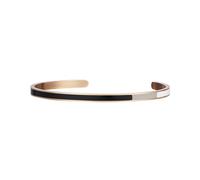 Semper.L Tri-Color Enamel Cuff Bangle Bracelet - Adjustable Oval Shape, Unisex Jewelry for Women and Men, Stainless Steel Polished Finish, Beautiful Jewelry Gift Box (Mondrian BR - Rose Gold