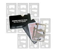 Semper Paratus Gear Gifts for Men 14 in 1 Multitool wallet pocket card - multi-tool survival camping kit - credit card size multipurpose bottle opener, can opener, lock pick (10PAK)
