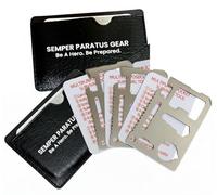 Semper Paratus Gear Gifts for Men 14 in 1 Multitool wallet pocket card - multi-tool survival camping kit - multipurpose bottle, jar, can opener - Holiday Christmas Stocking Stuffers (5PAK)