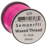 SemperFli Classic Waxed Thread 240yd - 6/0 Fluoro Pink