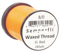 SemperFli Classic Waxed Thread 240yd - 8/0 Fluoro Red
