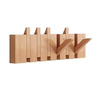 Sempidka Coat Rack Wall Mounted Rustic Wooden Clothes Hanger Space-Saving Entryway Wall Coat Rack for Coats Jackets Hats
