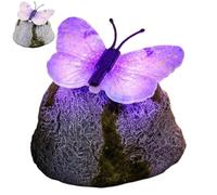 Sempidka Garden Stones Outdoor,Light-Up Artificial Pebbles with Solar LED Butterfly - Garden Rock - for Lawn Indoor Outside Pond Yard Walkway Patio