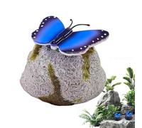Sempidka Stone for Garden,Light-Up Artificial Pebbles with Solar LED Butterfly | Garden Rock | for Lawn Indoor Outside Pond Yard Walkway Patio