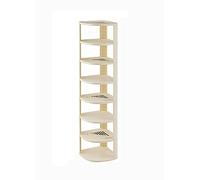 Semplice Corner Shoe Rack, Vertical Narrow Plastic Shoe nizer, 8-Tier Space-Saving Shelf for Entryway, Living Room, Kitchen (9.9" W x 9.9" D x 47.7" H)