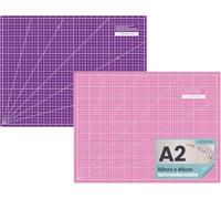 SEMPLIX Self-Healing Cutting Mat A0-A4 - Green, Pink, Grey, Turquoise, Purple - Ideal for Crafts, Sewing & Patchwork - Printed on Both Sides - Front cm Back Inch Dimension (Pink Purple, A2)