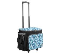 SEMPLIX Sewing Machine Trolley 50 x 43 x 32 cm for All Standard Household Sewing Machines, Sewing Machine Case for Comfortable Transport and Safe Storage, Petrol/Turquoise, Modern