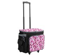 SEMPLIX Sewing Machine Trolley 50 x 43 x 32 cm for All Standard Household Sewing Machines, Sewing Machine Case for Comfortable Transport and Safe Storage, Berry/Pink, Modern