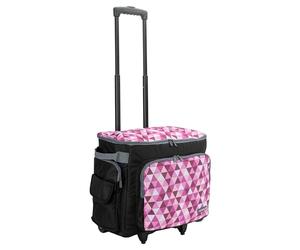 SEMPLIX Sewing Machine Trolley 50 x 43 x 32 cm for All Standard Household Sewing Machines, Sewing Machine Case for Comfortable Transport and Safe Storage, Berry/Pink, 50 x 32 x 43 cm, Modern