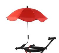 Sempoda Clip on Umbrellas for Outdoor Chairs, 26 Inches UPF 50 Chair Umbrella with Universal Clamp, Portable Umbrella on Patio Chair Beach Chair Stroller Sport Chair Wheelchair and Wagon(Red)