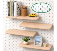 SEMPOMA 16" x 6" Large Wooden Pegboard Shelf ONLY for IKEA Skadis 4 Pcs