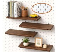 SEMPOMA Large Walnut Finish Pegboard Shelf ONLY for IKEA Skadis,16"x6",4PCS