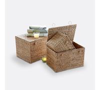 Semra Sea Hyacinth Storage Boxes natural beige