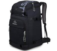 SEMSTY Ski Boot Bag, 55L Waterproof Ski and Snowboard Boots Travel Backpack for Skis, Snowboard, Ski Helmet, Goggles, Gloves & Accessories (Black)