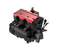 SEMTO ENGINE Metal Engine Kit that Works, Build Your Own Visible Combustion Model Engine Kit for Adults Double-cylinder Four-stroke Motor - Red