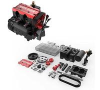 SEMTO ENGINE Metal Engine Kit that Works, ST-NF2 Mini Engine Inline Double-cylinder 4-Stroke Air-Cooled Metal Mechanical Engine Science Experiment Physics Toy