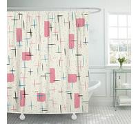 Semtomn Shower Curtain for Bathroom Decor, 66 x 72 Inch, Mid Century Modern