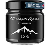 Semveta Shilajit Resin - 30g - Pure Altai Shilajit Resin - 85+ Trace Minerals & Fulvic Acid - for Vitality & Energy - Traditionally Harvested - 6 Months Supply (30g)