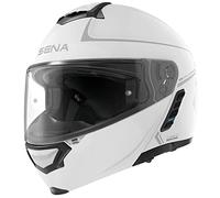 Sena Impulse Flip Up Modular Bluetooth Helmet w/Sound by Harman Kardon Dual Visor Helmet with Integrated Mesh Intercom System / MP3 / Voice Dial (Gloss White, XL)