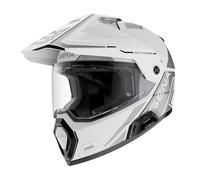 Sena OUTLANDER Dual Sport Bluetooth Smart Motorcycle Helmet with Sound by Harman Kardon, and Mesh and Wave Intercom Communication (Graphic Gloss White, L)