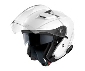 Sena Outstar S Bluetooth Integrated Open Face Helmet with Integrated Bluetooth Intercom & Smartphone Connectivity (Gloss White, XL)