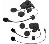 Sena SMH5D-UNIV SMH5 Bluetooth Headset & Intercom for Scooters and Motorcycles with Universal Microphone Kit.Dual Pack, Black, Pack of 2, Set of 2