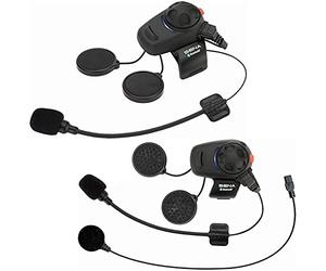 Sena SMH5D-UNIV SMH5 Bluetooth Headset & Intercom for Scooters and Motorcycles with Universal Microphone Kit.Dual Pack, Black, Pack of 2, Set of 2