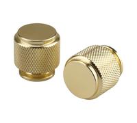 SenaiMy Pack of 10 Gold Knurled Drawer Knobs - 26mm Aluminium Alloy Cabinet Pulls - Round Furniture Handles for Kitchen Cupboards, Wardrobes & Dressers - Single Hole Hardware with Screws