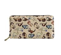SENATIVE Women Long Leather Wallet Cheeky Ferrets Pattern Cash Storage Case Purse Girls Gift