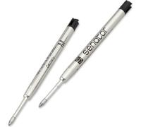 Senator Ballpoint Pen Refill, Set of 2, Metal, Large-Capacity Refill, Colour: Black, line Width: 1.0 mm, G2 Parker Type M ISO 12757-2 indelible (140-9-2SW)