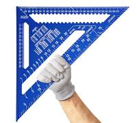 Senbaler 12 Inch/300mm Aluminum Alloy Triangle Ruler, Woodworking Speed Square Metric, Carpenters Square for Angle Measuring Marking (Blue)
