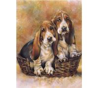 Senbang Basset Hound Diamond Art Painting Kits, 5D Diamond Painting Kits for Adults Full Drill Diamond Art Picture Crystal Art for Home Decor 12x16inch
