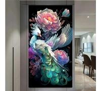 Senbang Fantasy Peacock Flower Diamond Painting Kits for Adults Large 5D Diamond Art Kits Full Drill Gem Art Kit for Adults, DIY Embroidery Painting Kits for Home Wall Art Decor 32x64 inch