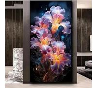 Senbang Large Diamond Art for Adults, Colored Iris Flower 5D Diamond Painting Kits, DIY Full Drill Crystal Rhinestone Crafts, Gem Art Kit for Home Wall and Entrance Decorations 28x56 inch