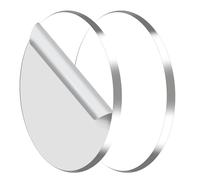 Senbota 2pcs Clear Round Sheet Acrylic Circle Cake Disk Acrylic Sheets Clear Table Top Round Acrylic Display Backdrop (8 in Diameter,1/5” 5mm Thick)