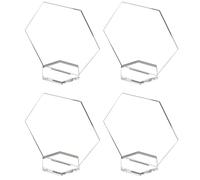 Senbota 6" Large Acrylic Table Numbers,Clear Hexagon Acrylic Signs 10 Set With Stand Table Numbers Blank for Wedding Shower DIY Wedding Reception Decor Signs