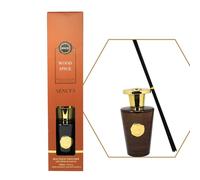 Sences 1000ml Reed Diffuser Wood Spice with 55cm Reeds, Perfume Bottle Design, Long-Lasting Scent, Gift Boxed