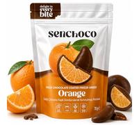 Senchoco Milk Chocolate Covered Freeze Dried Orange Slices 70g - Healthy Snacks Low Calorie Chocolate Orange - Freeze Dried Fruit Snack