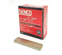 SENCO L12BAB 22mm Medium Wire L-Staples - Galvanised - Sencoted - 18 Gauge - 6.4mm Crown - Glue-Collated Carbon Steel Fasteners for Cabinetry - Underlayment - Insulation & Upholstery