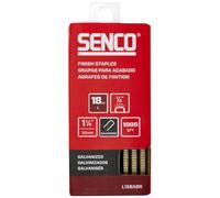 SENCO L15BABR 1-1/4" 18 Gauge 1/4" Crown Finish Staples, Galvanized Finish 1,000 Count Pack